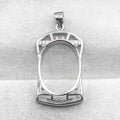 Sterling Silver 15*20/17*22mm Semi Mount Pendant Empty Frame Blank Support Setting S925 Base Without Center Stone for DIY Inlay
