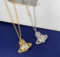 Top Fashion Gold Plated Cubic Zirconia Heart Necklace Shiny Layered Crystal Crown Pendant Necklace for Women Girlfriend