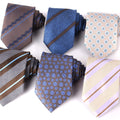 Fashion Striped Blue Purple Coffee Floral Necktie Jacquard Color Woven 8cm Wedding Polyester Tie Suit Accessories