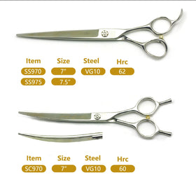 Baoli Pet Scissors Master Japan VG10 Steel Scissors 7 Inch 7.5 Inch Pet Grooming Hair Cutting Shear Straight Blade Dog Scissors