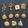 Hip Hop Jewelry Cz North Star Charm Moon Pendants Stainless Steel 18k Gold Cross Snake Pendant Poker Medal Virgin Mary Jewelry