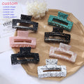 Korean Fashion 10.5cm Square Acetate Hair Claw Vintage Tortoiseshell Leopard Print Rectangle Hair Clips Accessories for Women