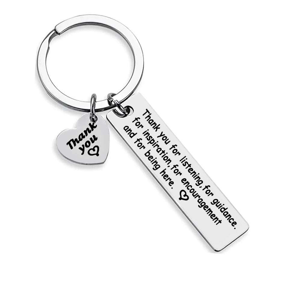 Eternal Reminder Retiree Gift Stainless Steel Keychain Heart Pendant Custom Logo Vintage Fashion Never Forget the Difference