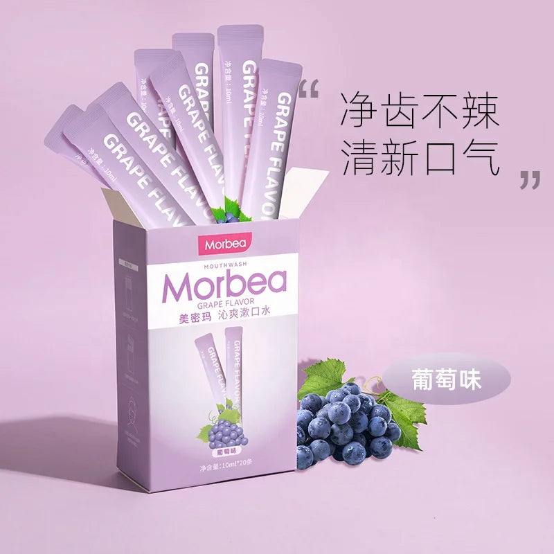 Morbea Private Label Mint Peach Grape Whitening Teeth Oral Care Fragrance Deep Cleansing Natural Mouthwash
