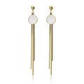Vintage Style Jewelry 316L Stainless Steel Geometric Earrings Fashion Metal Crystal Statement Earrings