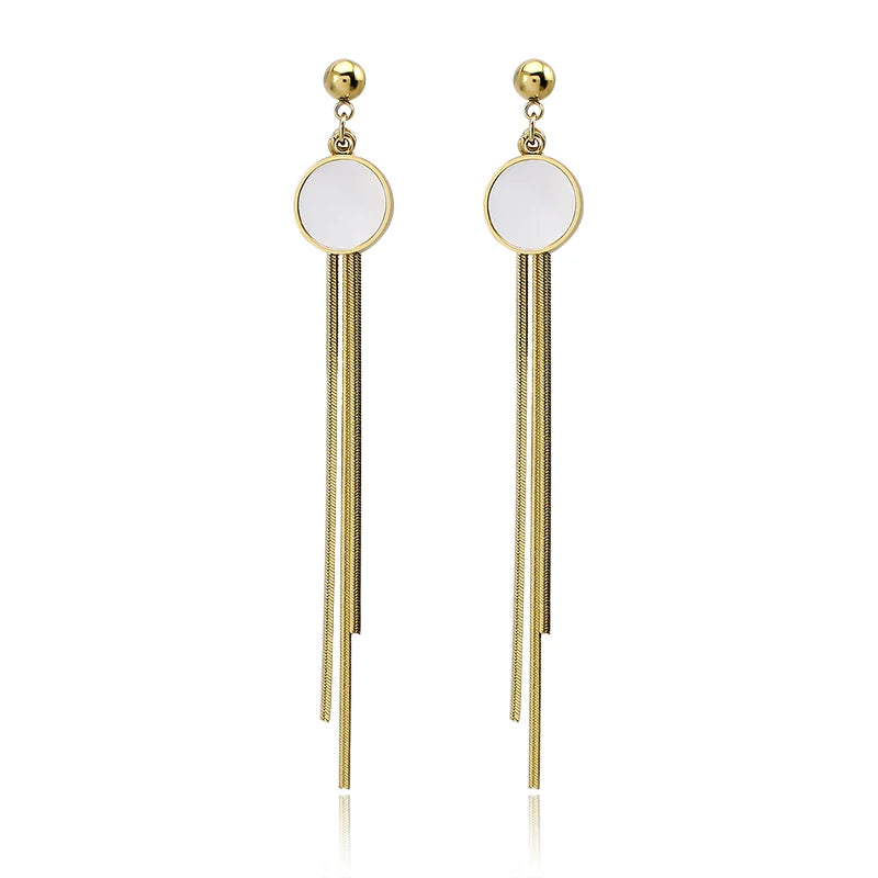 Vintage Style Jewelry 316L Stainless Steel Geometric Earrings Fashion Metal Crystal Statement Earrings