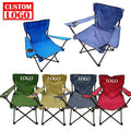 Custom Printed Logo Camping and Travelling Oxford Fabric Handle Chair Steel Beach Chair