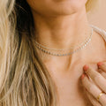 EManco Layered Necklace Set Wholesale Women Dubai Stainless Steel Choker Necklace Set Trendy Gold Disc Link Chain Choker
