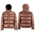 ALIKE Men Winter Fashionable Shiny Fabric Casual Keep Warm Waterproof Padding Plus Size Puffer Jacket Stand Collar Zipper Hooded