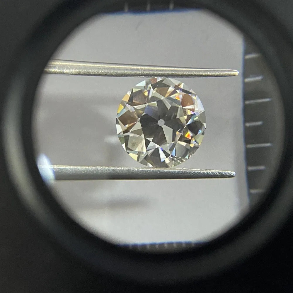 HQ GEMS Loose Gemstone D VVS1 3 Carat 9 MM Old European Cut Moissanite Diamond for Engagement Ring Making