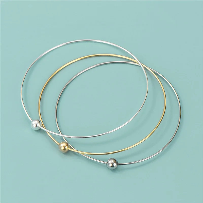 17cm Solid 925 Sterling Silver Bracelet White Gold Plated Smooth Chain Bangle for Beaded Bracelet Jewelry Making