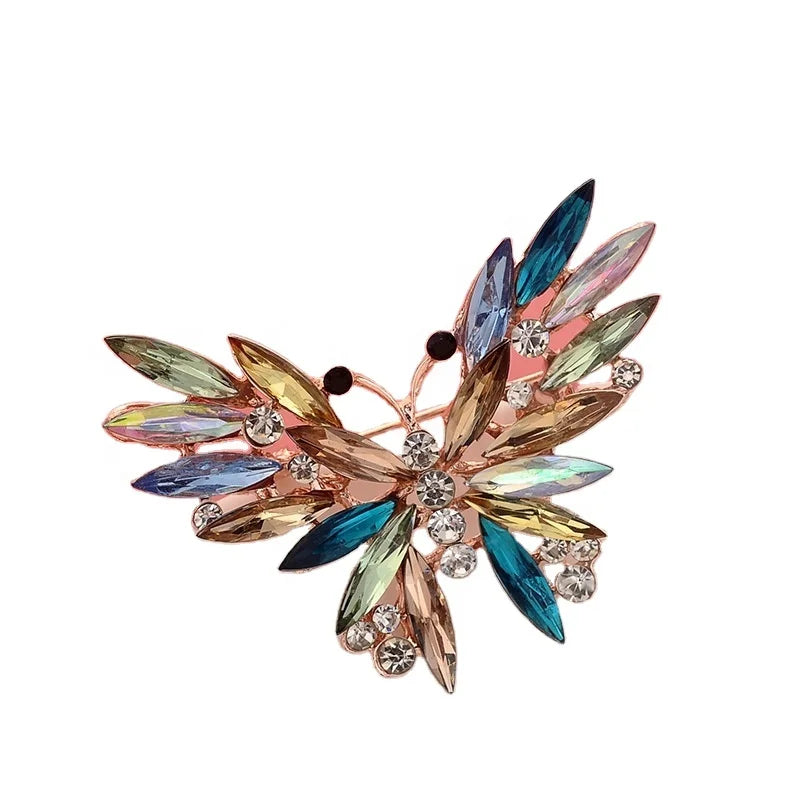 2025 Wholesale/Retail Trendy CC Brooch Butterfly & Rhinestone Horse Eye Crystal Kids' Alloy Jewelry for Weddings & Gifts