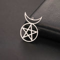 Fashion Stainless Steel Pentagram Charm Hollow Moon Star Pendant Gold Color Jewelry Accessories for Necklace Bracelet
