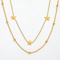 Fenny Non Tarnish Fashion Elegant Double-layer Pentastar Necklace Statement for Sweater Chain Stainless Steel Jewelry Wholesale