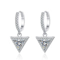 Triangle Moissanite Diamond Hoop Platinum Plated 925 Silver Fine Jewelry for Women Men Certified Moissanite Stud Earrings