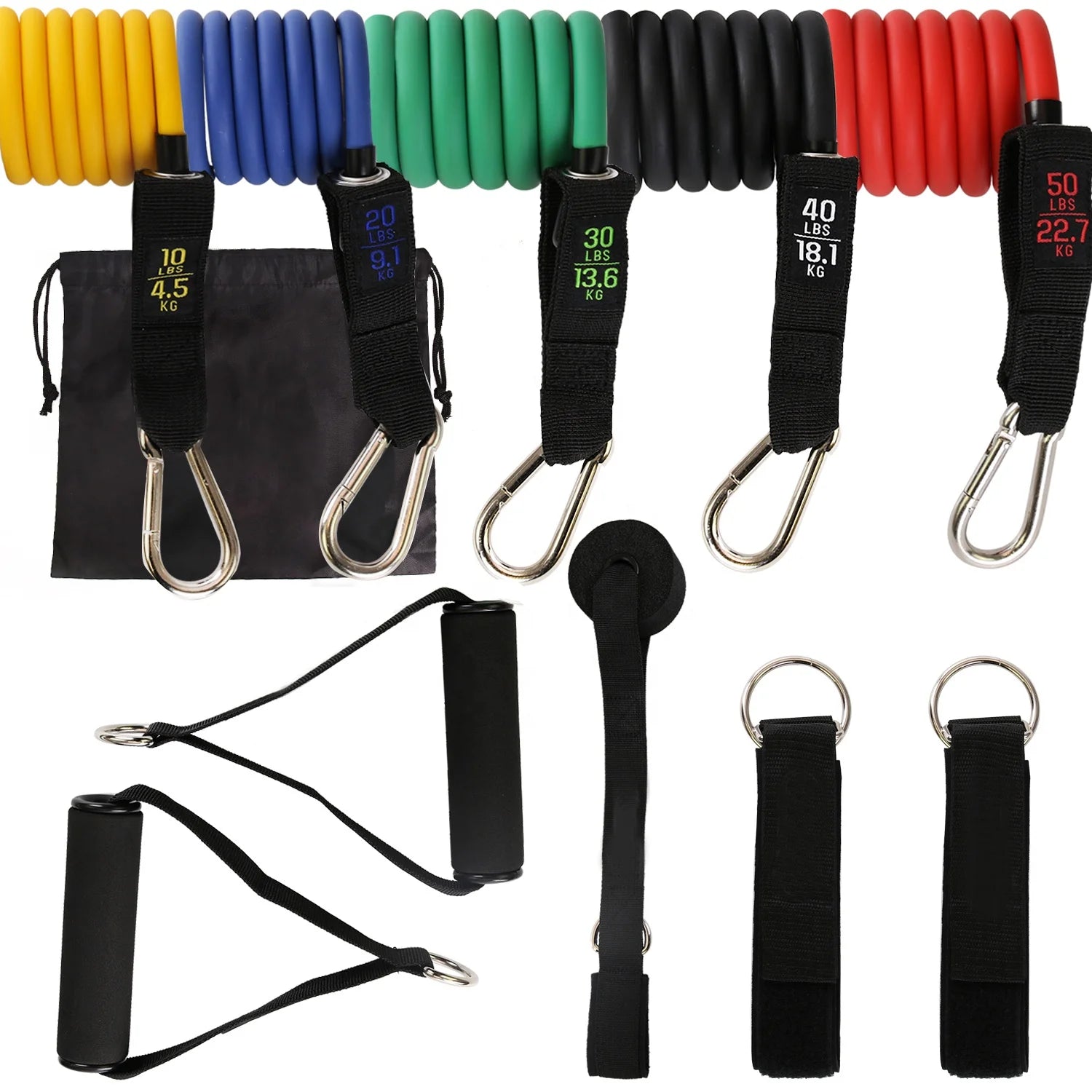Workout Exercise Bands 11 Pcs Resistance Tubes Set