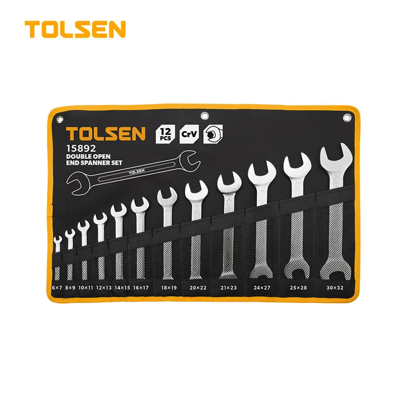 TOLSEN 15892 12pcs Double Open End Wrench Spanner Set