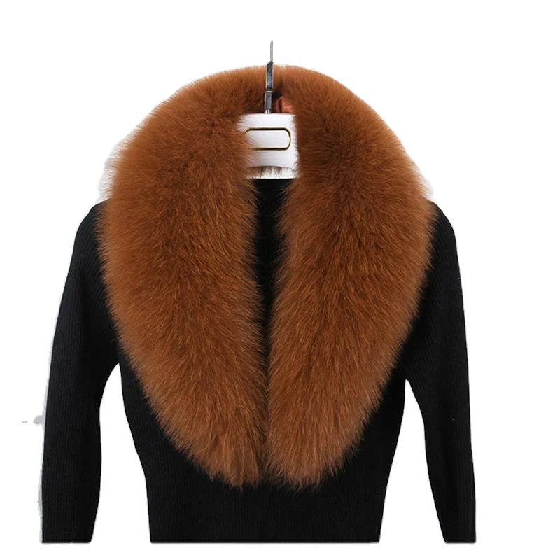 MWFur Fashion Wholesale Customized Fur Necklace Detachable Fox Fur Collars Scarf for Women Lady