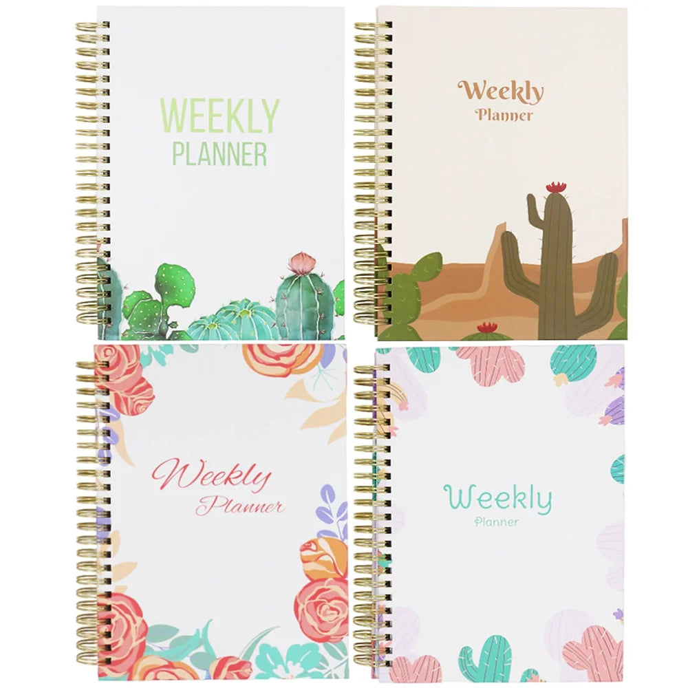 Desert Blossom A5 Weekly Planner Notebook Academic Agenda Monthly Schedule Organizer Business Office Journal Notepad Stationery