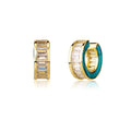 Top Icy Fashion Trend Iced Out Diamond Small Circle Earrings 18K Gold Twisted Cubic Zirconia Jewe;ry Earrings for Women