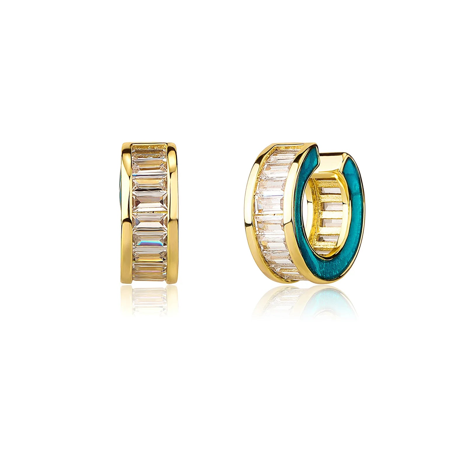 Top Icy Fashion Trend Iced Out Diamond Small Circle Earrings 18K Gold Twisted Cubic Zirconia Jewe;ry Earrings for Women