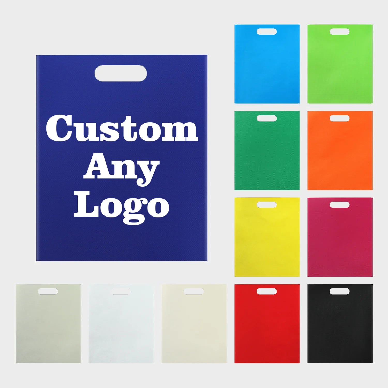 Custom Logo D Cut Reusable Non Woven Shopping Tote Bag