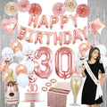 Nicro Wholesale 30th Happy Birthday Rose Gold Foil Balloon Girl Birthday Foil Balloon Event Party Supplies Decorations Set
