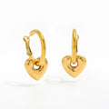 New PVD Gold Plated Heart Hoop Earring New Stainless Steel Trendy Jewelry