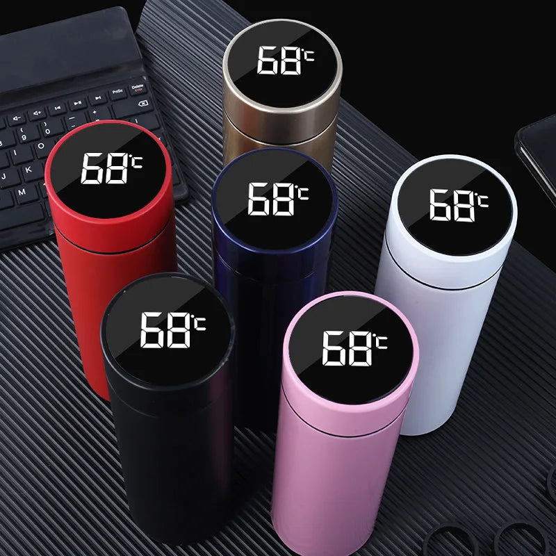 Wholesale Custom SUS 304 Stainless Steel Led Temperature Display Vacuum Insulated Smart Water Bottle with Tea Infuser