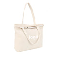 12oz Beach Travel Gift Reusable Tote Blank Natural Cotton Heavy Duty Beige Small Canvas Bag With Zipper