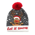 Wholesale Custom Embroidered Logo Beanie LED Christmas Knitted Winter Hat for Party Novelties