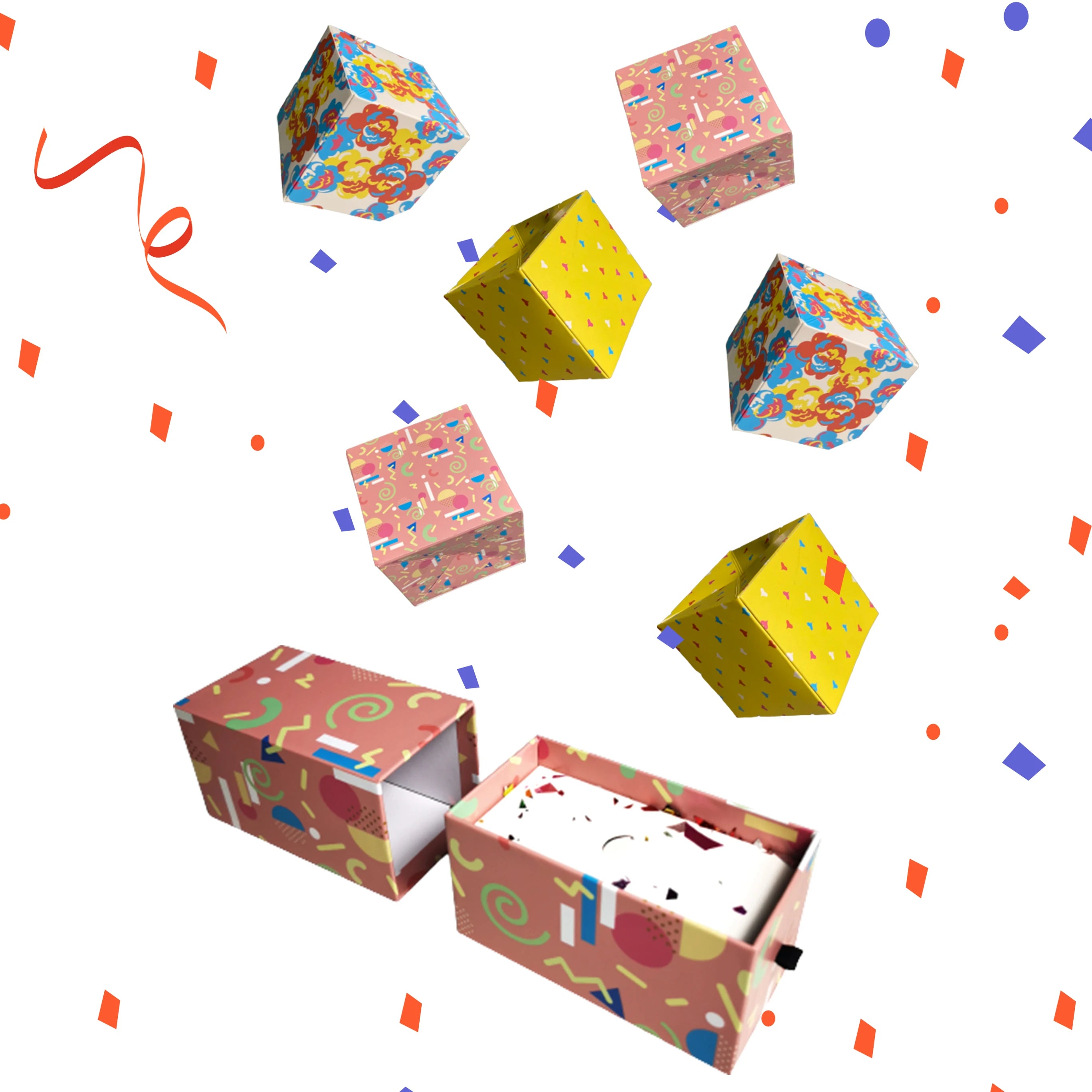 Custom Pop-up Box Kit with UV Coating Surprise Bounce Box for Birthday Christmas or Anniversary Printed in Art Paper