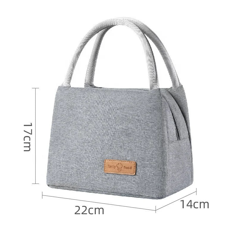 2021 New Style Portable Polyester Ladies Lunch Bag Small Size Outdoor Oxford with Zipper Closure PEVA Lining Hot Sell