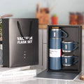 One Cup Two Lid 304 Stainless Steel Vacuum Thermos Set Business Gift Vacuum Flask Set Gift