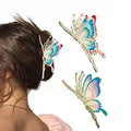 Fancy Wheat Metal Large Grab Clip Hair Accessories Set Lady Shark Butterfly Flowers Hair Claw Clip Fashionable 11cm Custom Shape