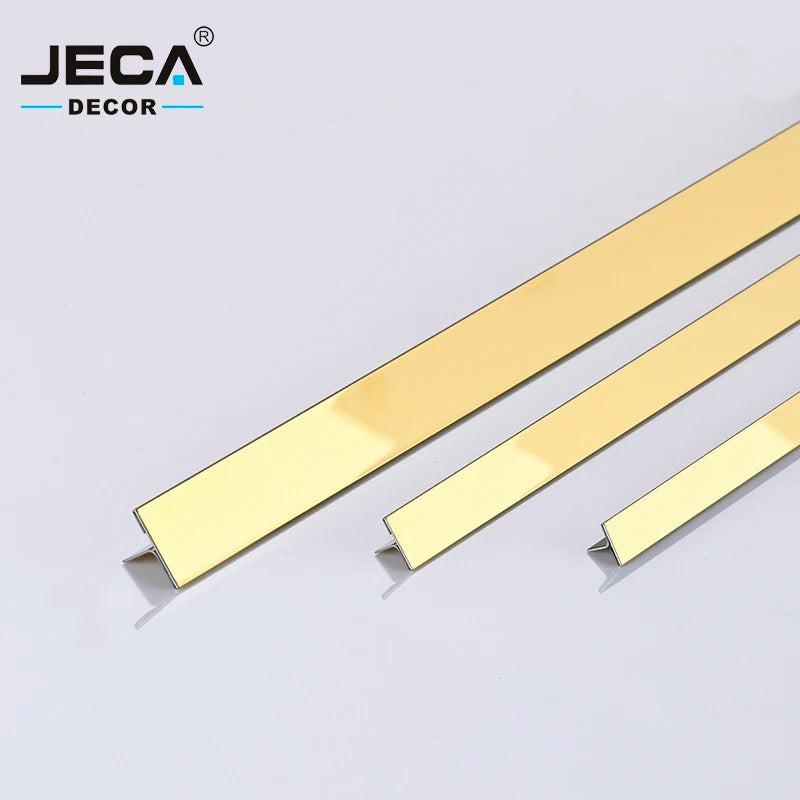 Foshan Supplier JECA T Channel Metal Trim Strips for Wall Floor Furniture Decoration 304 Stainless Steel Tile Trim