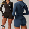 Custom Activewear Fitness Hooded Workout Yoga Outdoor Zip up Outdoor Gym Sports Jackets for Women