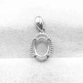 Sterling Silver 5*7/6*8/7*9/8*10mm Semi Mount Pendant Empty Support Blank Claws Setting Base Without Center Stone for DIY Inlay