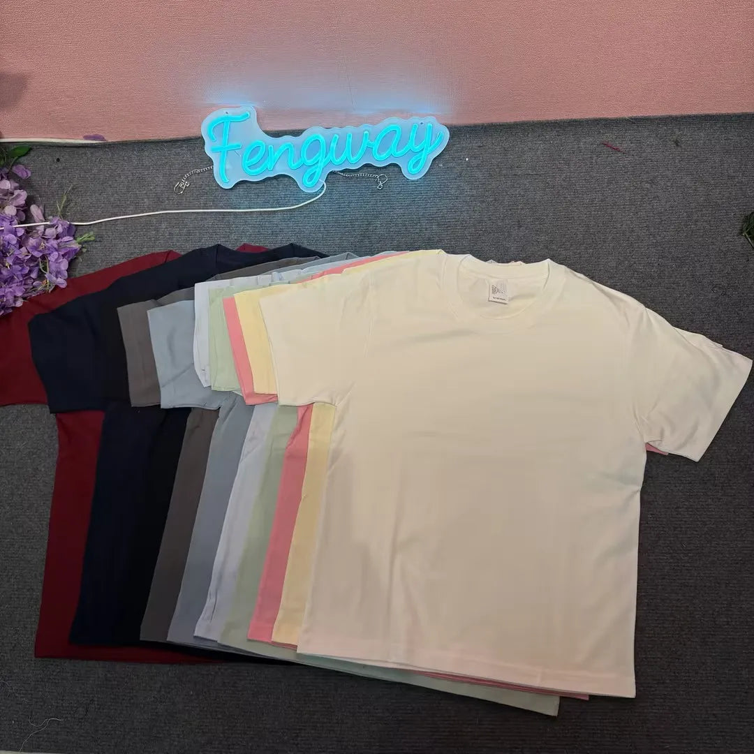 Custom Logo 230gsm Heavyweight Unisex T Shirt Women's T-shirts Wholesale  Short Sleeve Tee Tops Plain Blank 100% Cotton T-Shirts