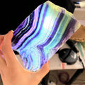 Natural Rainbow Fluorite Slabs Quartz  Gemstone Polished Colorful Fluorite Raw Crystal Slice