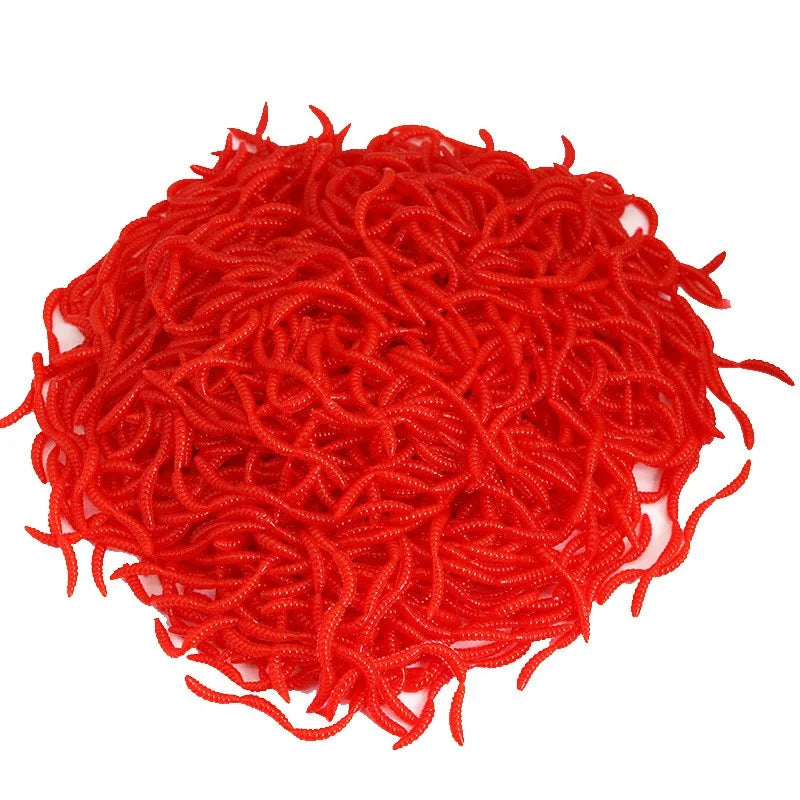 Wholesale Red Bionic Simulation Bloodworm Earthworm 0.23g/4cm Plastic Maggots Soft Bait Fishing Lure Custom