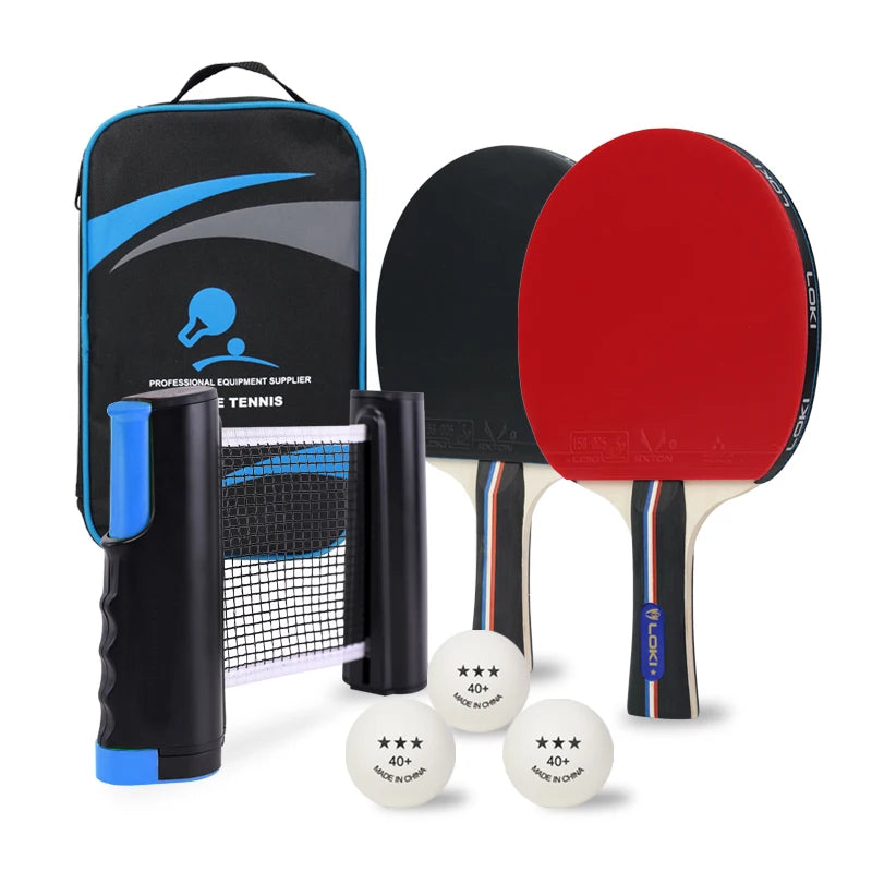 Factory Custom Ping Pong Paddle Set 2 Rackets 3 Balls Professional Table Tennis Racket Set for In/outdoor