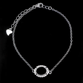Sterling Silver 5*7/6*8/7*9/8*10mm Semi Mount Bracelet Empty Blank Support Claws Setting Base Without Center Stone for DIY Inlay