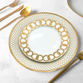 KAROSA German Royal Customized Gold Rim 10.5 with 8inch Luxury Plate Set for Wedding Party Home Hotel Restaurant
