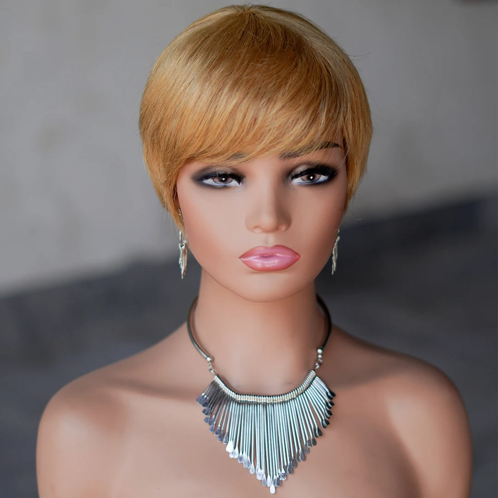Hot Selling Glueless Pixie Wig Black Woman Perucas Cabelo Humano Original Machine Wig Human Hair Wigs for Black Women