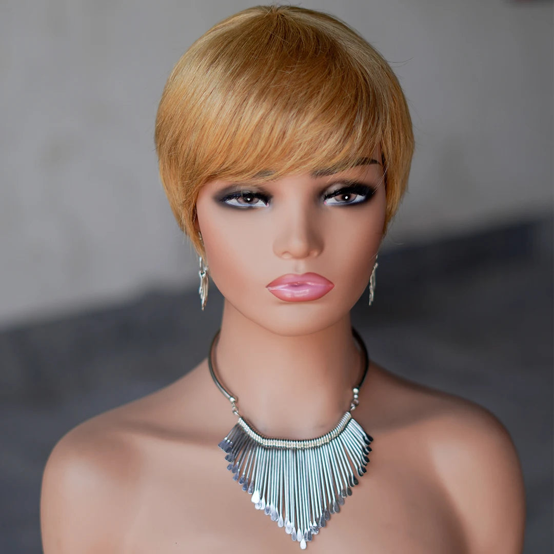 Hot Selling Glueless Pixie Wig Black Woman Perucas Cabelo Humano Original Machine Wig Human Hair Wigs for Black Women