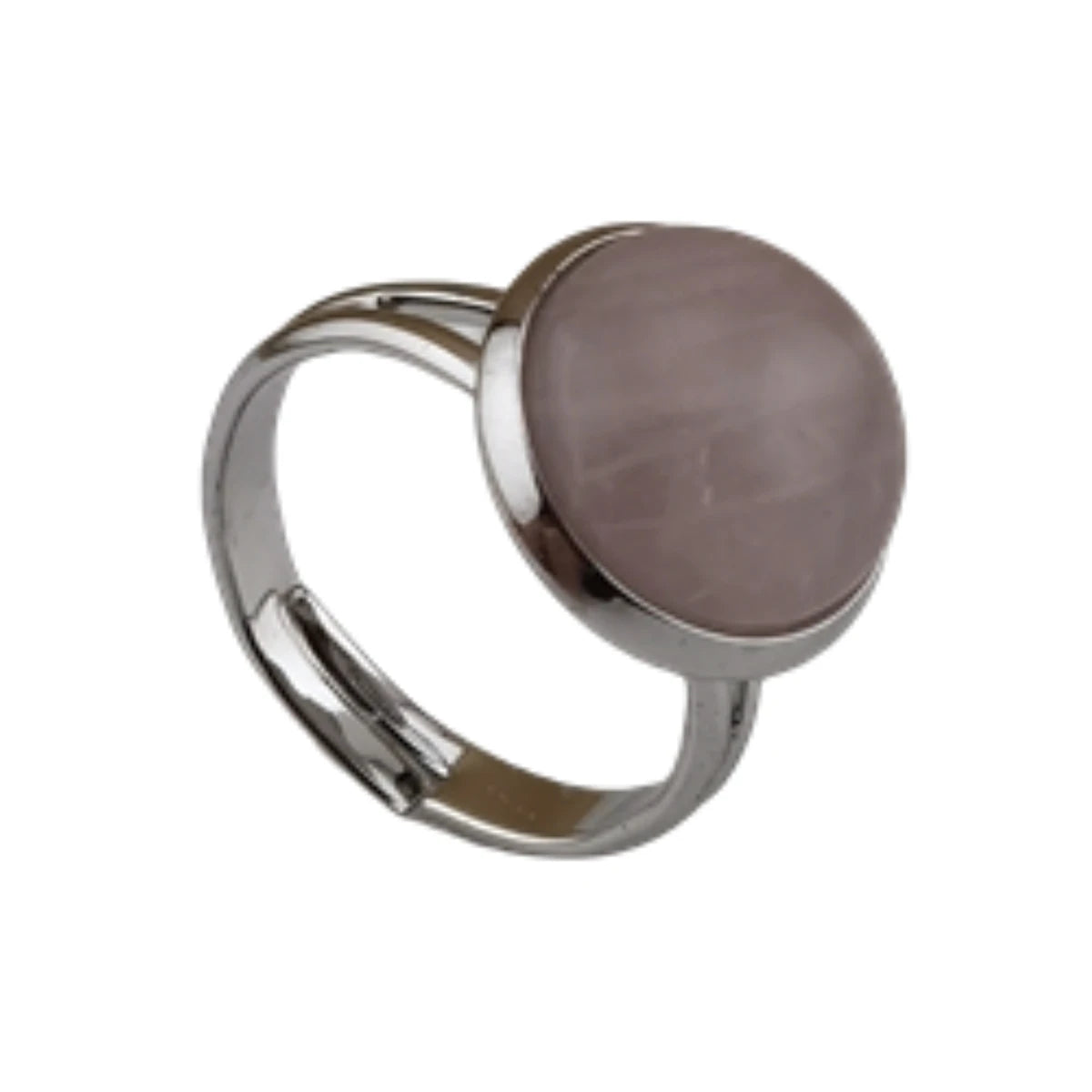 Natural Semi-precious Rose Quartz Stone Finger Rings for Women Men Classic Engagement Round Cabochon Healing Reiki Rings J