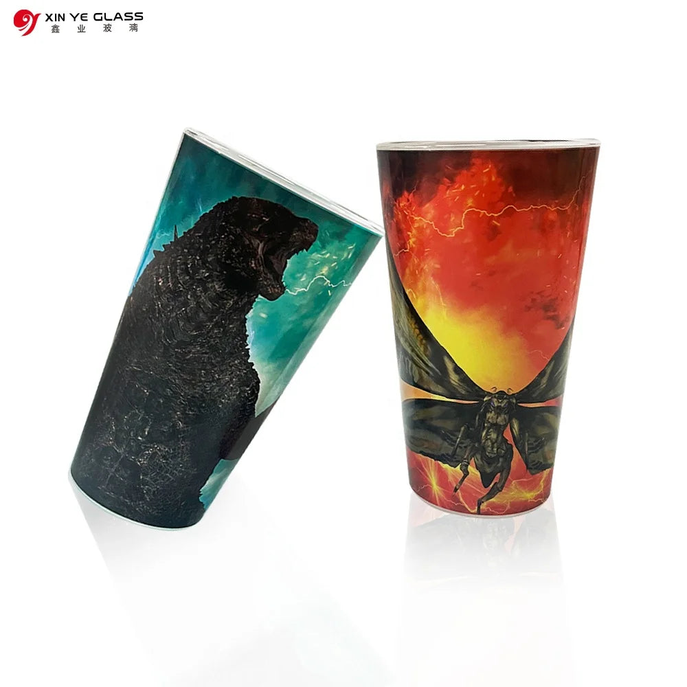Hot Selling Custom Printing 16oz Custom Logo Beer Pint Coffee Drinking Glasses Cup Contemporary Design Hotel Office Home Use
