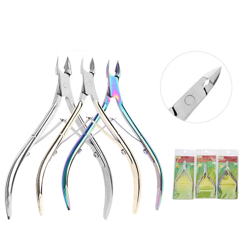 Professional Nail Cuticle Cutter Tool with Double Spring Stainless Steel Sharp Blades for Trimming Finger Cuticles