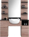 Kisen 2025 Latest Classic Heavy Duty Hair Salon Styling Stations Commercial Barber Stations Beauty Mirror Bathroom Hospital